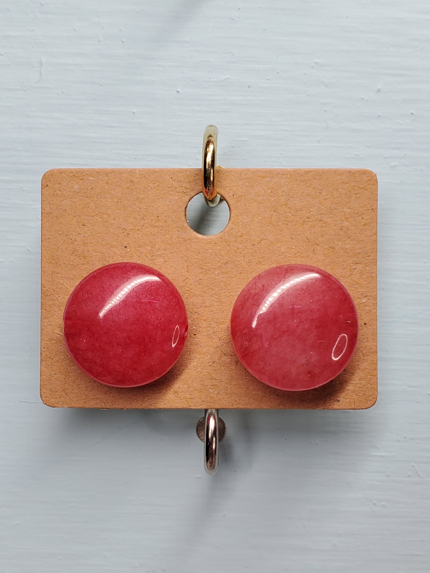 Red Stone Stud Earrings