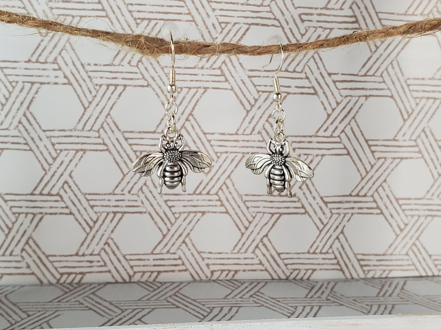 Metal Honeybee Earrings