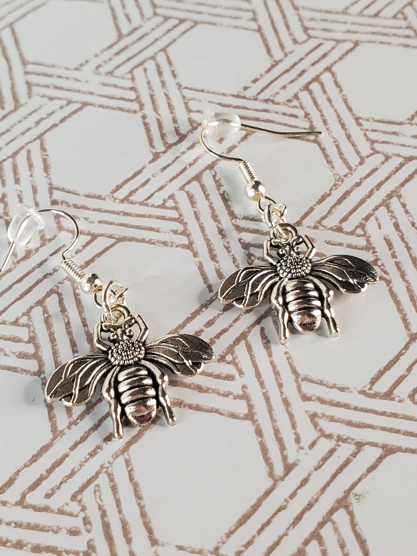 Metal Honeybee Earrings