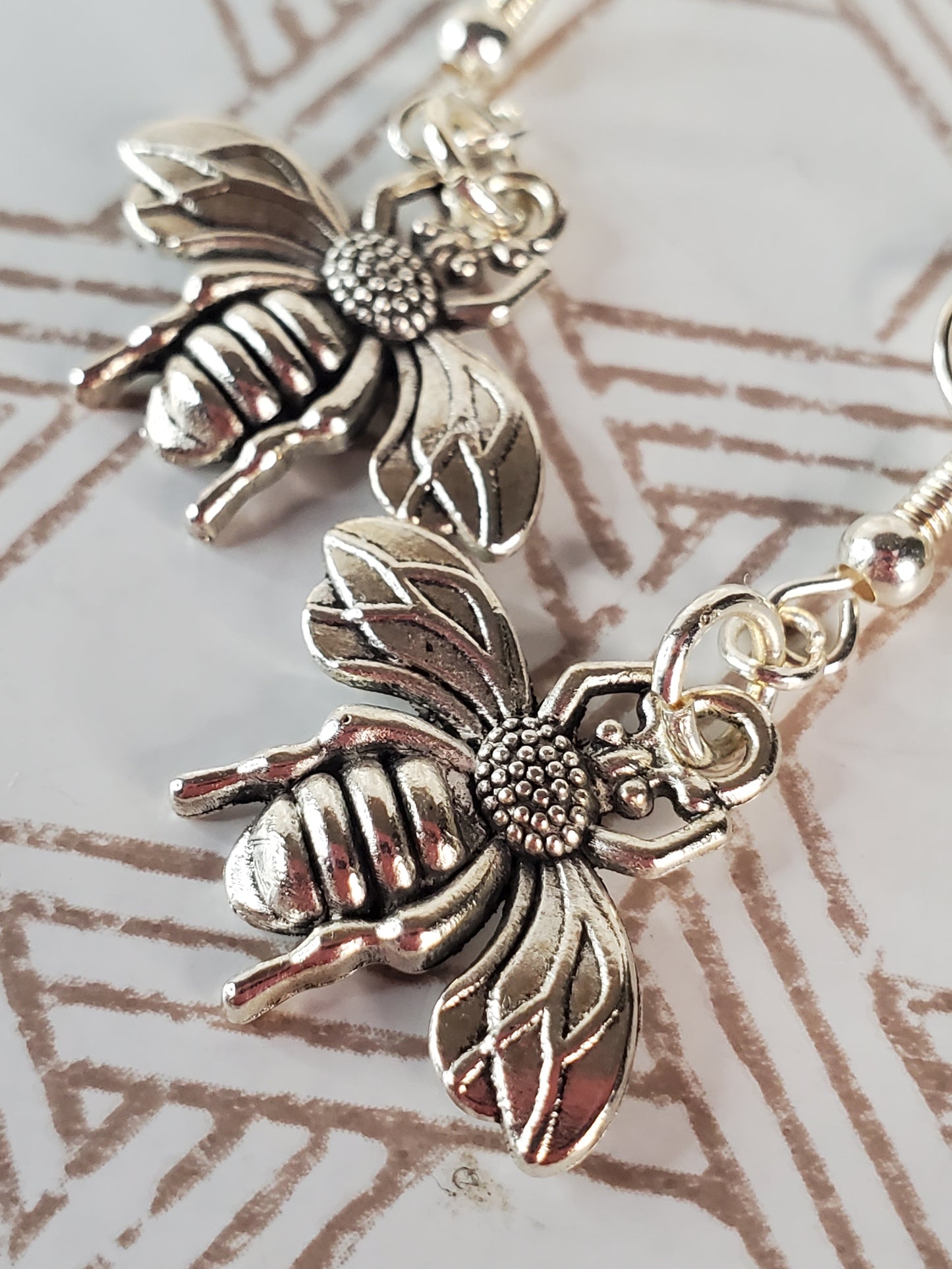 Metal Honeybee Earrings