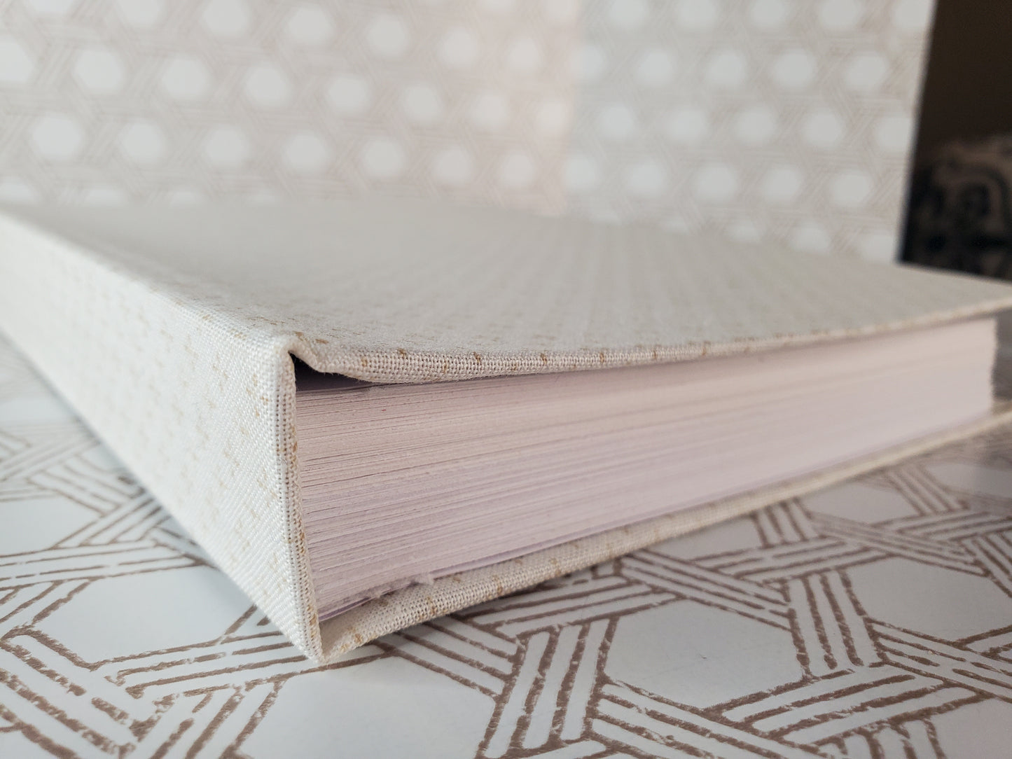 White and Gold Hardcover Journal - Handbound Journal - Bookbinding - Journal