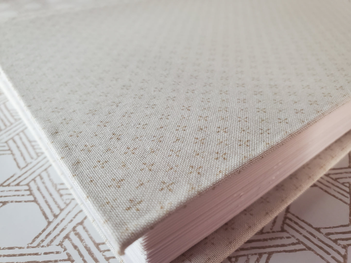 White and Gold Hardcover Journal - Handbound Journal - Bookbinding - Journal