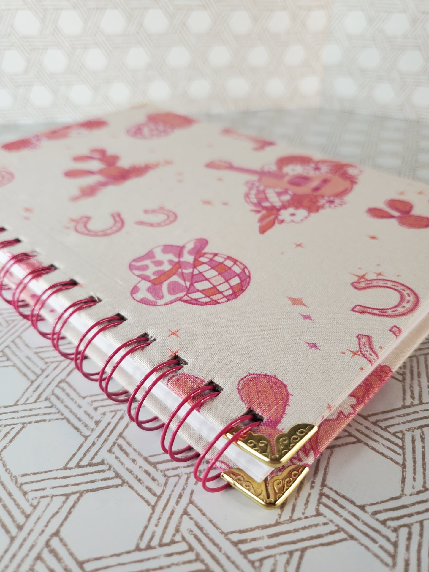 Pink Disco Cowgirl Spiralbound Journal - Handbound Journal - Bookbinding - Journal